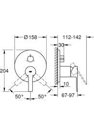 Resim Grohe Lineare Ankastre Banyo Duş Bataryası 3 çıkışlı divertörlü- 24095001 