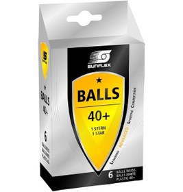 Resim Sunflex 40+ 6'lı 1 Yıldız Masa Tenisi Topu 