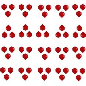 Resim 60 Adet (20 Set) Dartsan Dart Flight-Flayt. Kırmızı. 100 Micron P 