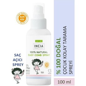 Resim INCIA %100 Doğal Kolay Tarama Spreyi Çocuklar İçin Nemlendirici Parlaklaklaştırıcı Anti Klit 100 ml 