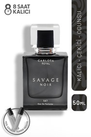 Resim CARLOTA ROYAL Savage Noir 50ml Erkek Parfüm EDP Kalıcı Oryantal Baharatlı Koku Mini Parfüm Hediyeli 