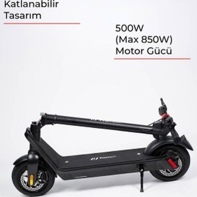 Resim X9 Elektrikli Scooter - Çıkartılabilir Bataryalı 850w Katlanabilir Scooter Siyah 