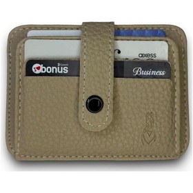 Resim Yerli Ve Vegan Deri Erkek Kartlık Ve Cüzdan - 6 Kart Cebi, Kimlik Bölümü Ve Kâğıt Para Cebi İle Bej 