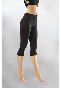 Resim Kota Likralı Kapri Kadın Taytsiyah M Siyah 