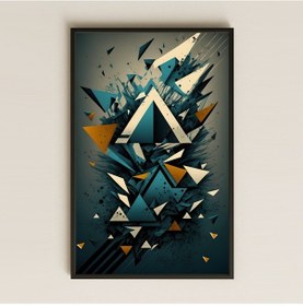 Resim Karanlık Geometrik Patlama Şeffaf Pleksi Tablo 