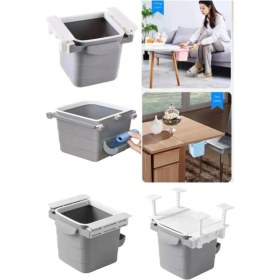 Resim Renkli ve Pratik Sürgülü Masa Altı Ofis ve Mutfak Çöp Kutusu 