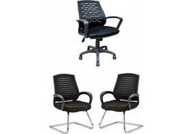 Resim Hamle Ofis Koltuğu Takımı Ergonomik Tasarımlı Siyah File Malzeme ile Konforlu Kullanım 