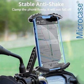 Resim Microcase 360 Derece Döner Bisiklet Scooter Motor Aynadan Telefon Tutucu AL4576 Siyah 