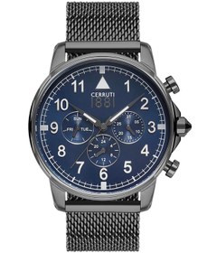 Resim Cerruti 1881 Cra081su03mu Quartz 43 Mm Siyah Hasır Kordonlu Erkek Kol Saati 
