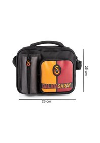 Resim Galatasaray 2 Bölmeli Aslan Armalı Suni Deri Matara Cepli Beslenme Çantası 25554 Siyah 