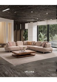 Resim Balance Modüler Köşe Koltuk Takımı & Oturma Grubu Bej Ceviz 