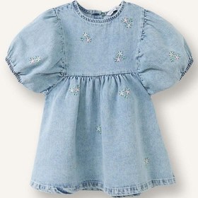 Resim Defacto Pamuklu Denim Elbise Kız Bebek H4072a526smnm39 Mavi-nm39 