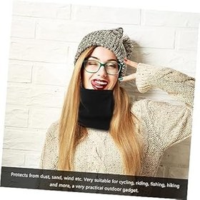 Resim Holibanna Bisiklet Yürüyüş Koşu Yüz Boyun Siyah Çok Amaçlı Başlık Bandana Eşarp Için 2 Katmanlı Eşarp 