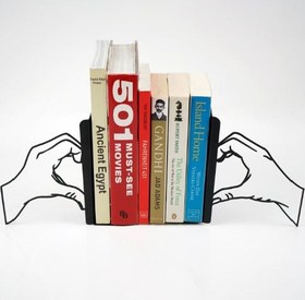Resim El ile Kalp Temalı Metal Kitap Tutucu & Bookend - Siyah 