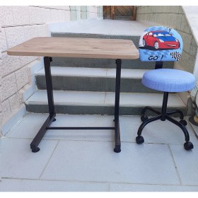 Resim Depolife Ralli Araba Desenli Çocuk Odası Için Ders Çalışma Koltuk ve Masa Seti Tekerlekli Sandalye ve Sehpa 