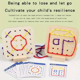 Resim İki oyuncuya uygun, renk tanıyıcı, el-göz koordinasyonu geliştirici, bağlama becerilerini eğitici, yaratıcı bir bağlama oyunu. 