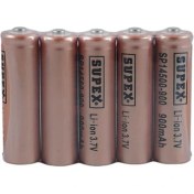 Resim Supex 14500-900 3.7V Li-Ion Düz Kafa 900MAH 5li Paket Düz Kafa Pil 