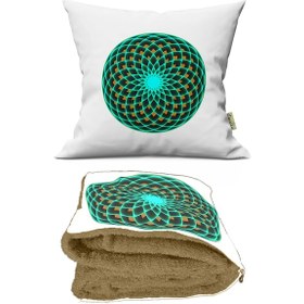 Resim Yaşam Çiçeği Desenli İç Dolgusu Battaniyeli Araç İçi Opsiyonel Y 