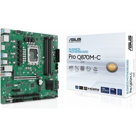 Resim Asus Pro Q870m-c-csm Ddr5 6400mhz Oc M.2 Hdmı/dp/usb-c Pcıe 4.0 1851p Matx Anakart 