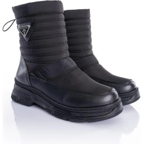 Resim Getcho Levan Kadın Kalın Tabanlı Siyah Mat Kar Botu 