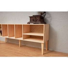 Resim Musikk Çam Ağacı Plak Depolama Ünitesi Çam Ağacı 