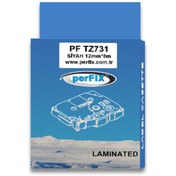 Resim Perfix Laminasyon Şerit Brother P-touch Pf Tz731-bk/gr 8m*12mm Yeşil Üzeri S 