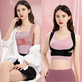 Resim 3'lü/1'li ayarlanabilir omuz destekleyici görünmez duruş düzeltme kayışı, örgü kumaş, nefes alabilen ve rahat fit, polyester dolgu, hem erkekler hem de kadınlar için uygun, omurga hizalamayı ve özgüveni artırır, pembe/siyah S/M/L beden 