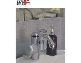 Resim Elektrikli Anlık Su Isıtıcı, Lavabo Monteli, Termal Şofben, Gümüş Renk 