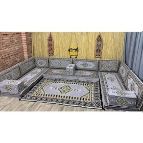 Resim Coton Şark Köşesi Minder Takımı Konsept Gri 17 Parça 