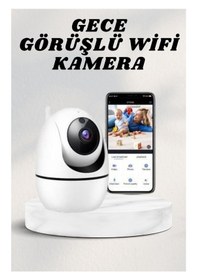 Resim Markalonya Cm-14 Ip Bebek Güvenlik Kamerası, 360 Derece Dönebilen, 5mp Hd Görüntü, Wifi Bağlantılı, Gece Görüşlü, Sesli İletişim, Plastik Gövde, Masa Üstü Montaj, İç Mekan 