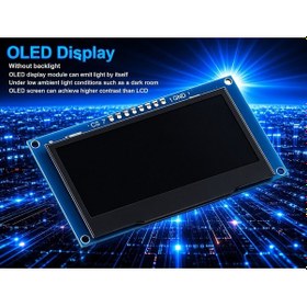 Resim 2.42 Inç Ver 4.1 128x64 Ssd1309 7 Pinli Spı/ı2c Oled Lcd Ekran Modülü - Lehimli 