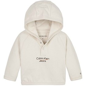 Resim Calvin Klein Gri Bebek Kapüşonlu Uzun Kollu Düz Sweatshirt IN0IN00093PGB 