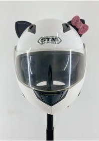 Resim Motor & Motosiklet Pembe Fiyonklu Siyah Kedi Kulak Kask Dış Aksesuarı Diğer 