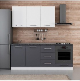 Resim Minar 210 Cm Mutfak Dolabı Beyaz Antrasit 210-a6 