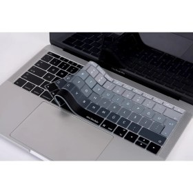 Resim Laptop Macbook Pro Klavye Koruyucu Ombre (Türkçe Q) A1534 A1708 ile Uyumlu Siyah Gri 
