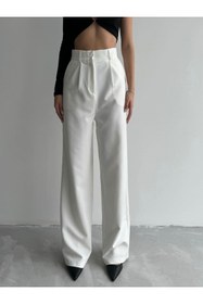 Resim hiraz fashion Double Palazzo Pantalon - Kumaş pantolon 
