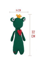 Resim Amigurumi Organik Oyuncak-uyku Arkadaşı Kurbağ-örme Kurbağ-örme Bebek 