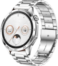 Resim Huawei Watch GT3 / GT4 / GT5 / GT6 ve Pro Serileri ile Uyumlu 22 mm Klasik 316L Paslanmaz Çelik Metal Saat Kordonu – 46 mm Modeller İçin Ayarlanabilir Bracelet Tasarım 
