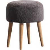 Resim Panda Yuvarlak 4 Ayaklı Çok Amaçlı Puf Antrasit Antrasit 