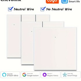 Resim Chevolink Wifi Akıllı Duvar Lambası Anahtarı AC220-240V Düğmesi Akıllı Yaşam Malzemeleri Graffitiapp Mobil Kontrol Ses Kontrolü Alexa Google Home Nötr Desteği 