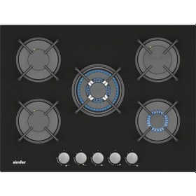 Resim Simfer 3704 Ankastre Siyah Cam Ocak 