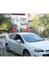 Resim Flamalı Araç Konvoy Türk Bayrağı 30 X 45 - 20 Adet 