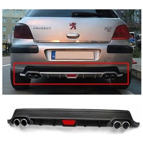 Resim Peugeot 307 Siyah Difüzör Difizör Yuvarlak Egzoz Görünüm Kulaklı Tip 