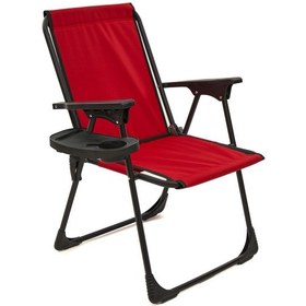 Resim Natura Kamp Sandalyesi Oval Bardaklıklı - Kırmızı 