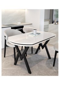 Resim Avenza Living 70 120 Sabit Gofret Yemek Masası Beyaz 
