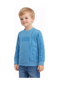 Resim Baglan Erkek Çocuk Önü Arkası Baskılı Sweatshirt Bgl-st05240 Yeşil 