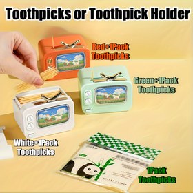 Resim 1 adet Retro TV Tasarımı Diş İçi Tutucu - Çok Renkli Otomatik Pop-Up Dağıtıcı, Plastik, Yatak Odası, Makyaj Masası, Mutfak ve Yemek Dekoru için İdeal, Mezuniyet ve Partiler için Mükemmel Hediye, Meyve ve Tatlılar Depolama | Vintage Televizyon Tasarımı | Dayanıklı Plastik Tutucu, Diş İçi Tutucu 
