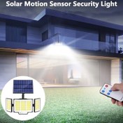 Resim 2 adet/1 adet Güneş Enerjili Dış Mekan 348 Parlak LED Hareket Sensörlü Işık, IP65 Su Geçirmez, Üç Taraflı Aydınlatma Uzaktan Kumandalı Bağımsız Panel, 5.0 metre Ekstra Uzun Kablo, Veranda/Bahçe/Kulübe/Duvar için Uygun, Babalar Günü Hediyesi Olarak Tavsiye Edilebilir 