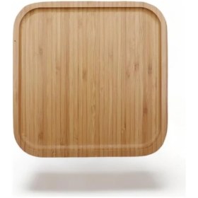 Resim Bambu Lüx Kare Servis 20 * 20CM, Bambu Sunumluk & Çerezlik Kare Sunum Tabağı 