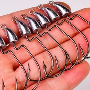 Resim Krank İğneli Balıkçılık Seti Kurşun Jig Başlıkları ile - Gelişmiş Penetrasyon için Keskin Çengelli İğneler, Dayanıklı Yem İğnesi Seti 5g, 7g, 10g, 14g - Etkili Olta Balıkçılığı için Temel Ekipman (Çeşitli Boyutlarda Paket) 